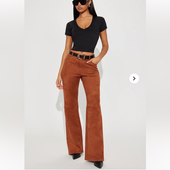 Fashion Nova Pants - Women's Brown Suede Pants